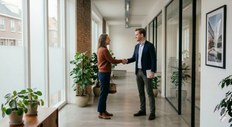 2 personen die de handen schudden