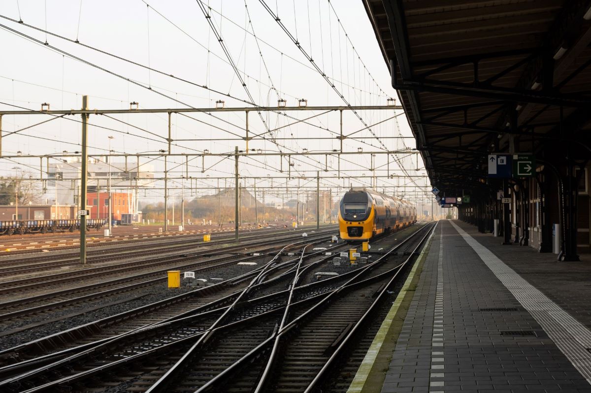 Het treinstation in West-Brabant in de stad Roosendaal.