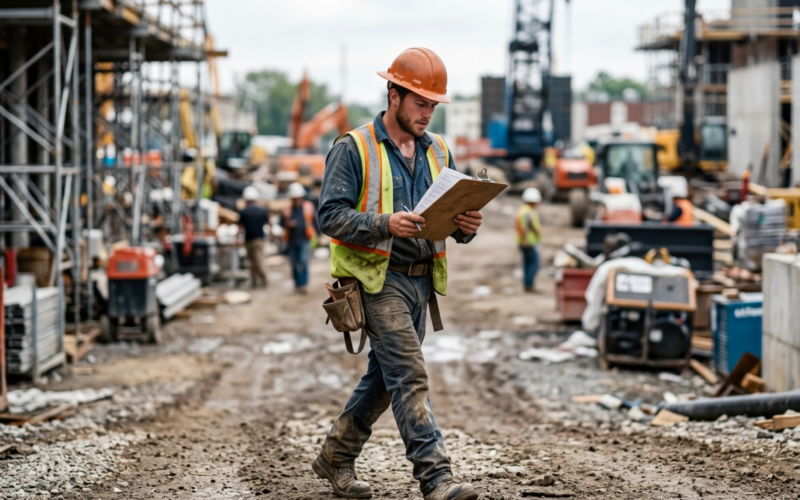 je ziet hier een werknemer die in actie gaat om nieuw werk te zoeken!