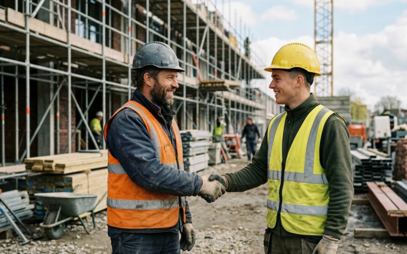 je ziet hier een werknemer die op de juiste plek is, en hier zijn diensten kan verlenen