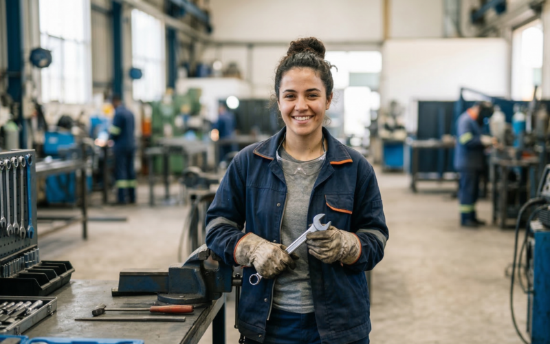 op deze afbeelding zie je een jonge vrouw die net van een mbo opleiding komt