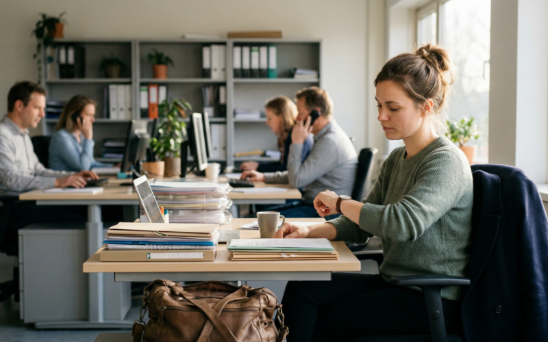 je ziet hier een vrouw die met haar opzegtermijn zit. wordt deze langer?
