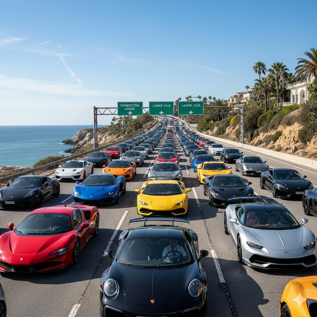 File van sportauto's