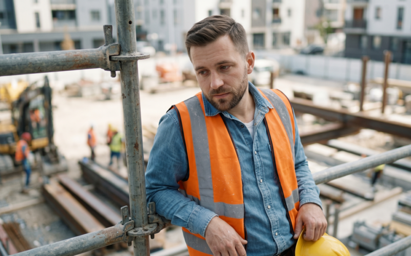 je ziet hier een man die niet meer blij is op zijn werk. hij is zijn passie verloren