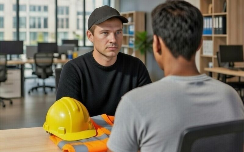 Een persoon die ontslag neemt bij zijn baas