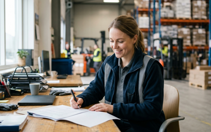 Een vrouw tekent een concurrentiebeding