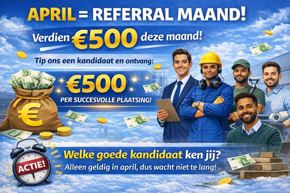 Nieuwe lente, nieuwe baan? Jij kunt €500 verdienen door iemand te helpen