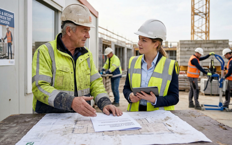 2 mensen overleggen over de duurzame inzetbaarheid