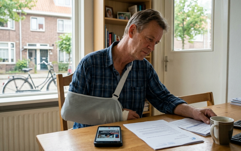 Een man die arbeidsongeschikt is.
