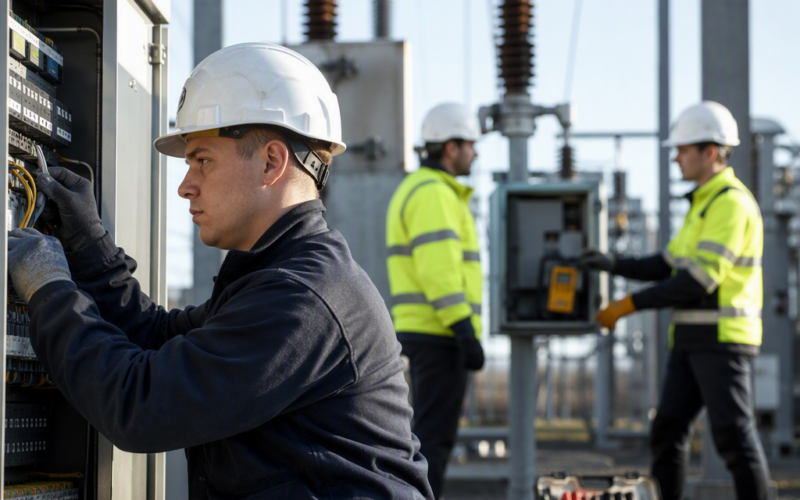 Elektrotechniek in een werksituatie bij kabinet pakt netcongestie aan met crisiswetgeving